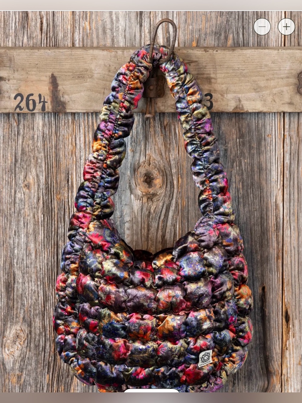 Natural Life Quilted Jewel Tones Floral Velvet Shoulder Bag 🍂 🆕